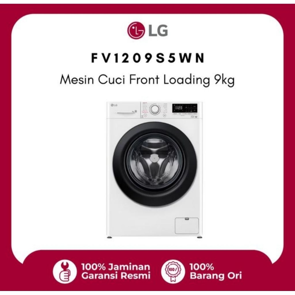 MESIN CUCI LG FRONT LOADING 9KG FV1209S5WN