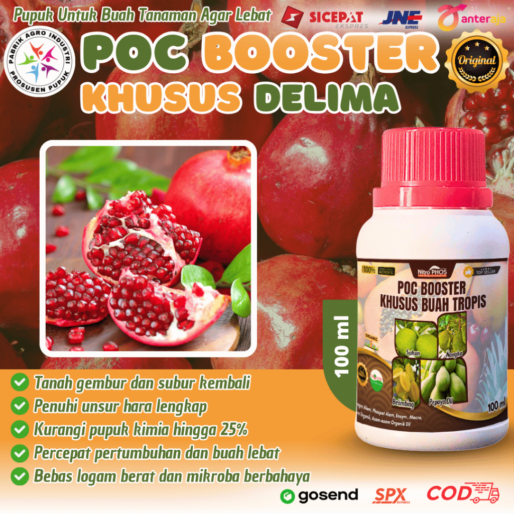 Pupuk Delima, Pupuk pelebat Buah Delima 1 Liter, Pupuk Poc Booster Delima Panen Melimpah