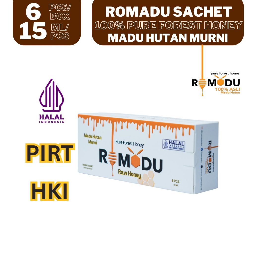 

Romadu Madu Hutan Murni Sachet Box Isi 6 15 ML