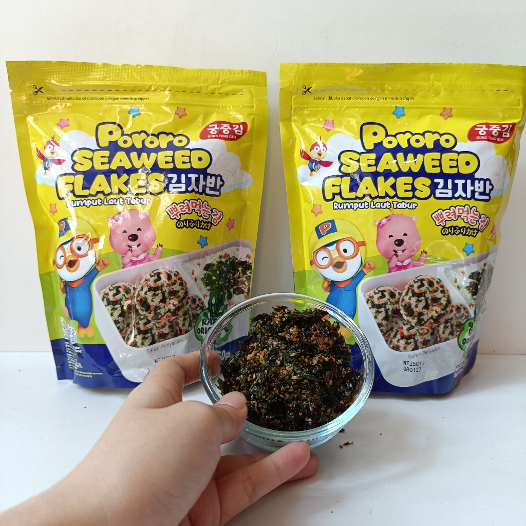 

PORORO FLAKES SEAWEED / RUMPUT LAUT KERING TABUR SIAP SAJI KEMASAN 50GR