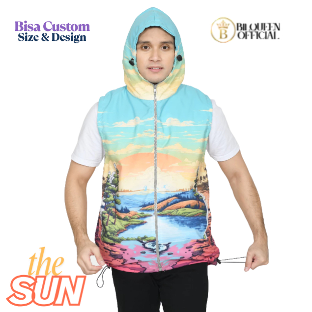 Rompi Sepeda The Sun Printing Unisex Vest Olahraga [ Bisa Custom Size Atau Design ]