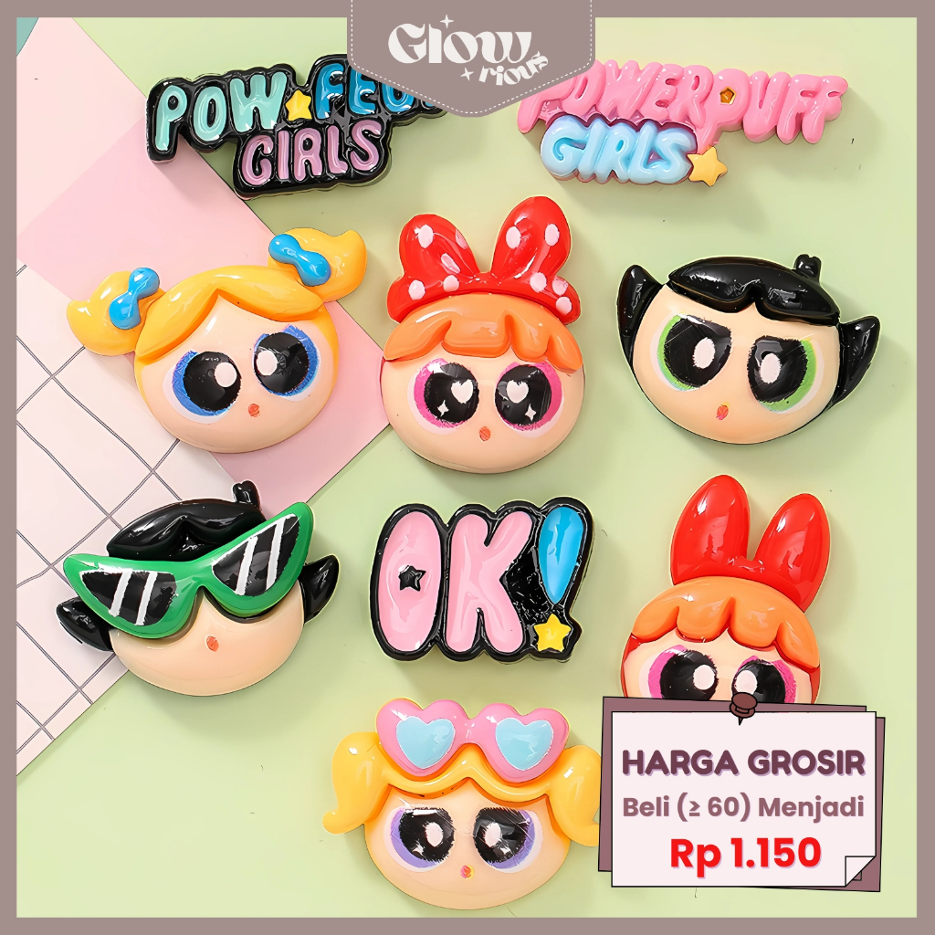 

GR Clay Bros Pin Stiker 3D Aksesoris DIY Gantungan Botol Minum Karakter Powerpuff Girls Dekor 3D-022