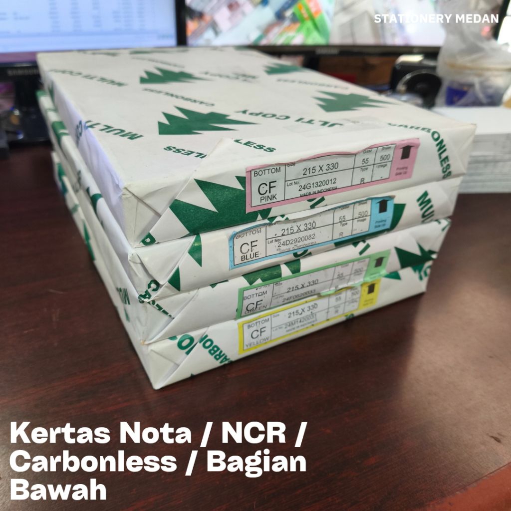 

Kertas Nota Faktur NCR Carbonless Paper Bottom ( 1 Rim )