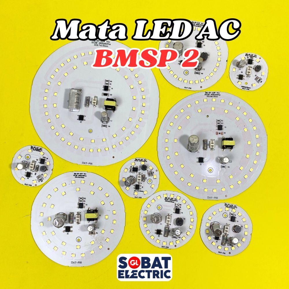 PCB LED AC BMSP 2 - Kode BM-SP 2 Mata LED Cahaya Putih All Watt