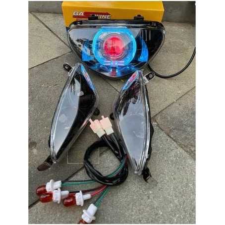 REFLEKTOR DEPAN MIO SPORTY LAMA + SEN LAMPU MOTOR BILED SUPER TERANG PUTIH CRYSTAL LED PLUG AND PLAY