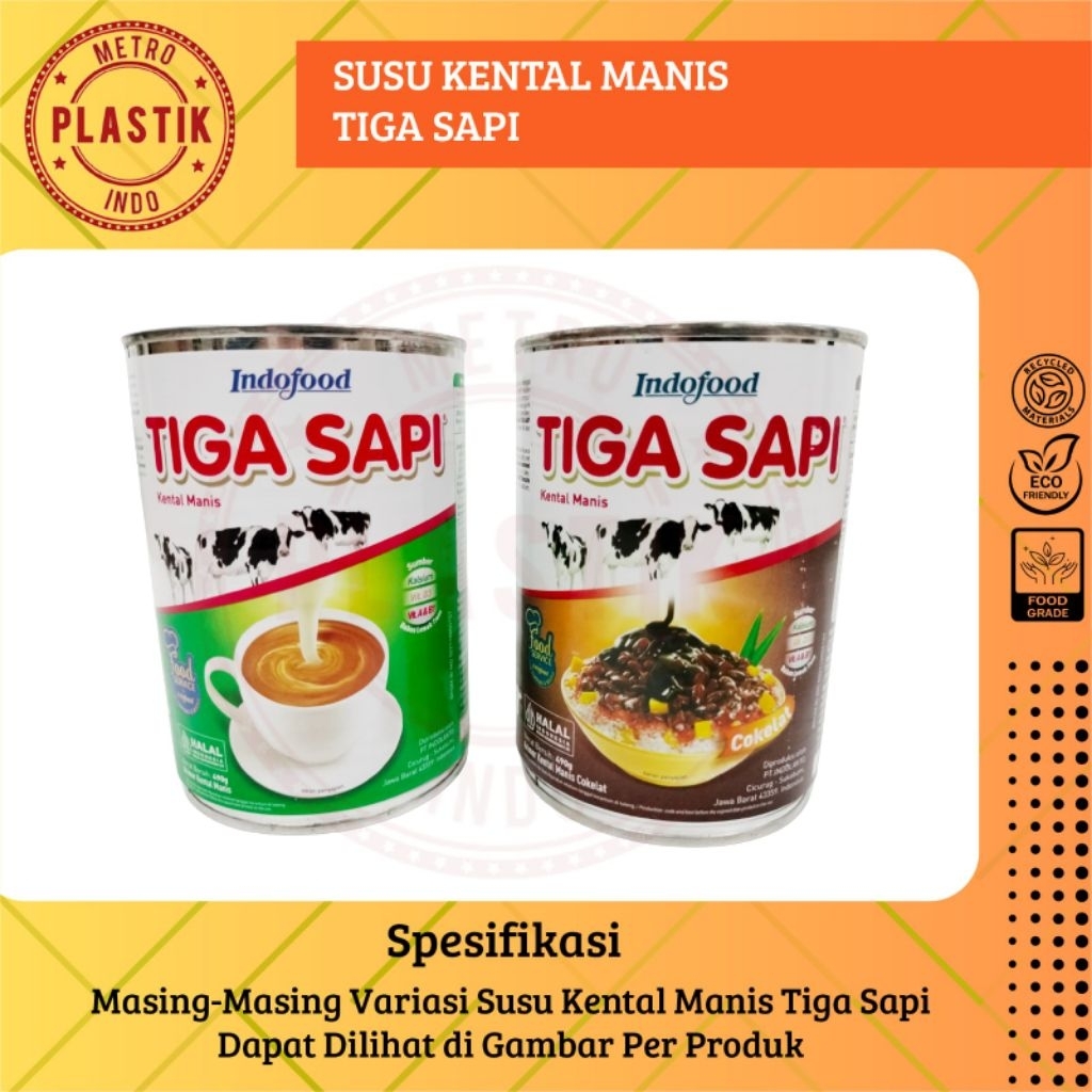 

Susu Kental Manis 490 Gram Tiga Sapi Putih dan Cokelat / Krimer Kental Manis 490 Gram Susu TIGA SAPI Putih dan Cokelat Baking Food Milk
