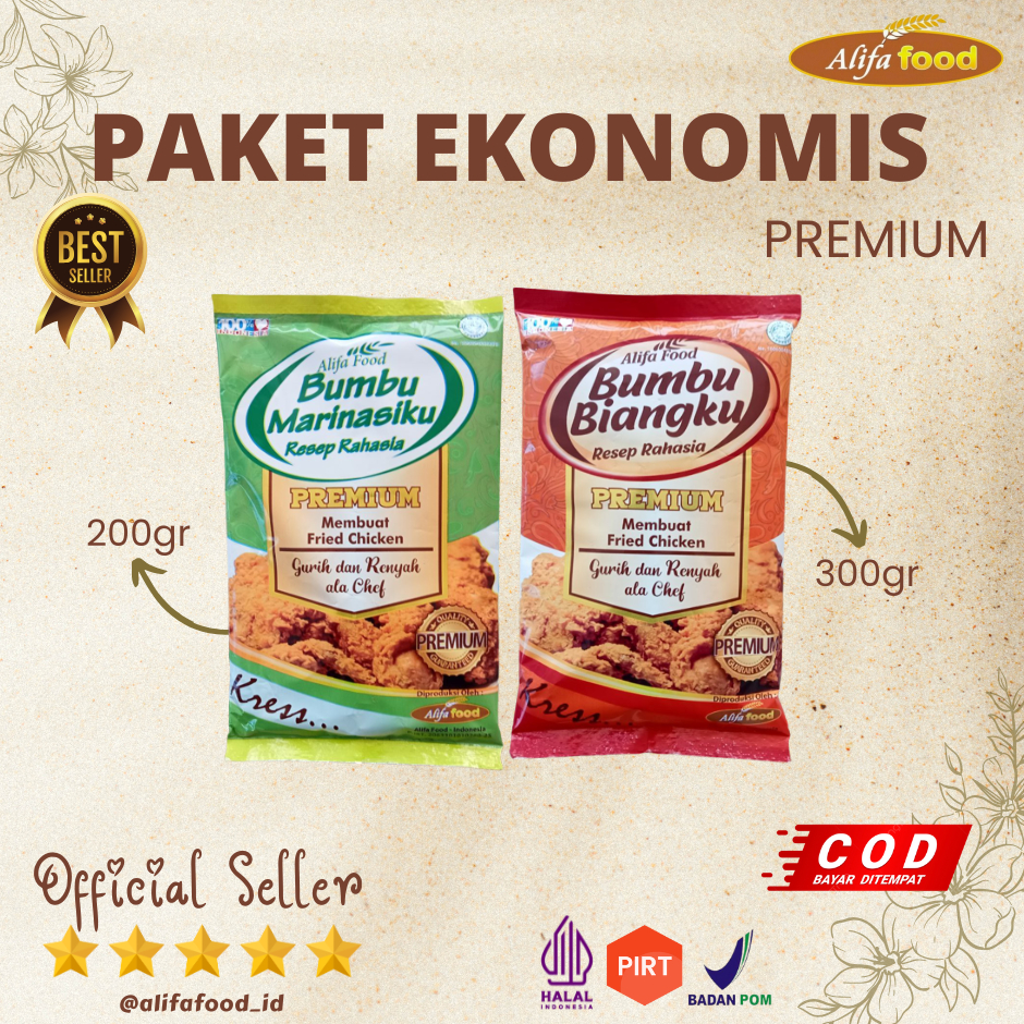 ALIFA FOOD  - PAKET EKONOMIS , Bumbu Biang Premium 300gr & Marinasi Premium 200gr
