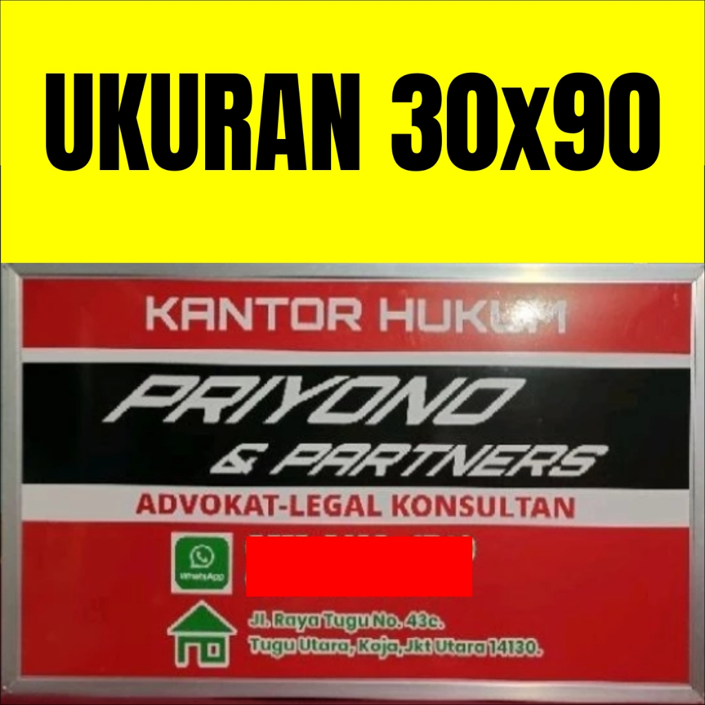 

Papan Nama Acrylic 30x90 Papan Nama Dokter Plang Bidan Praktek Sekolah Sign Label 30*90 Akrilik