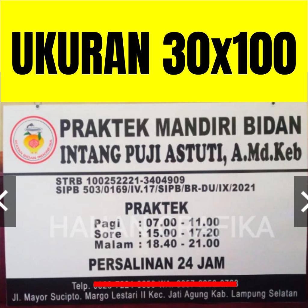 

Papan Nama Acrylic 30x100 Papan Nama Dokter Plang Bidan Praktek Sekolah Sign Label 30*100 Akrilik
