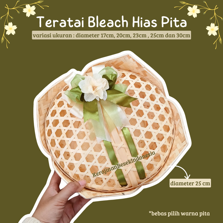 BESEK TERATAI BLEACHING ANEKA UKURAN BONUS PITA Box nasi kotak murah hampers ayam bambu kado
