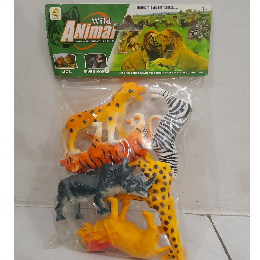 K5-Wild Animal Isi 6 / Mainan Hewan Liar Isi 6 – Set Wild Animal Miniatur Edukatif Anak / Set Wild A