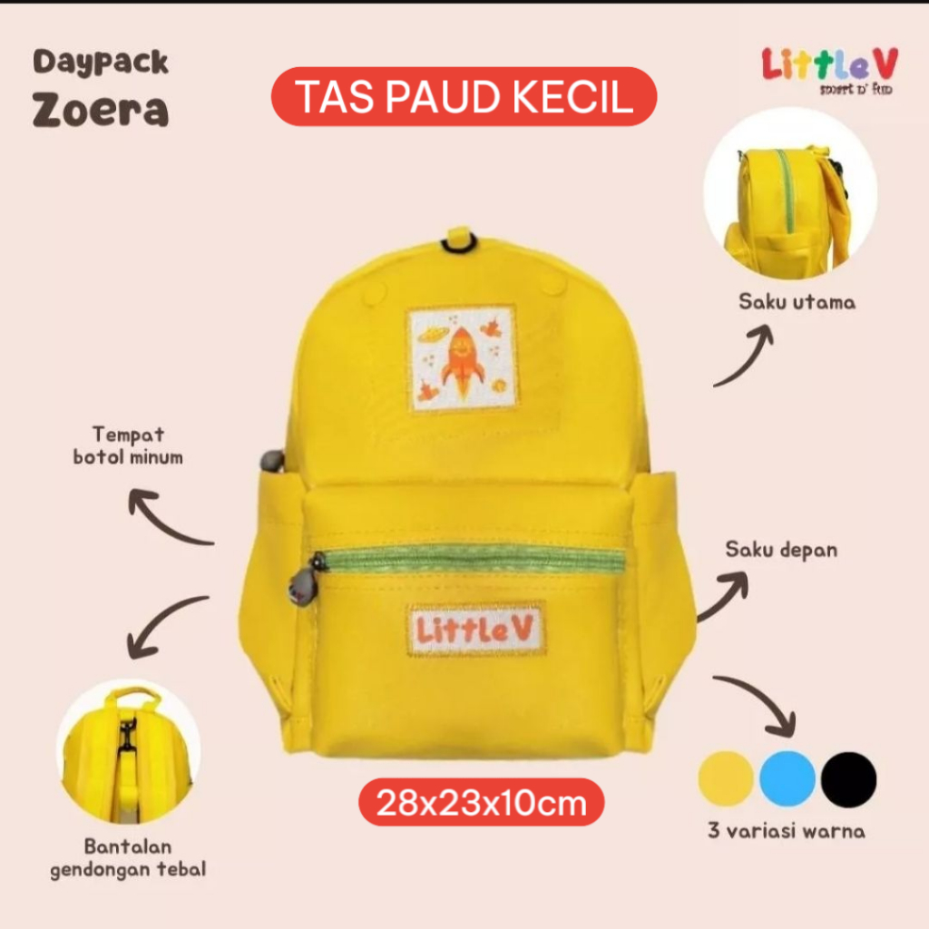 Tas PAUD Little V Original Roku | Tas Kecil Anak