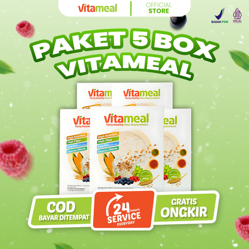 

PAKET 5 BOX - Sereal Vitameal Aman Penderita Diabetes Kebas Kesemutan Diet Gaya Hidup Sehat FITAMIL HERBAL