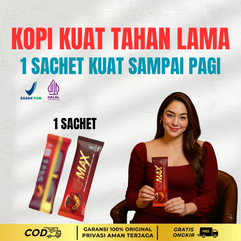 

Minuman G-max Kopi Gingseng 1 Sachet @30Gram Bpom