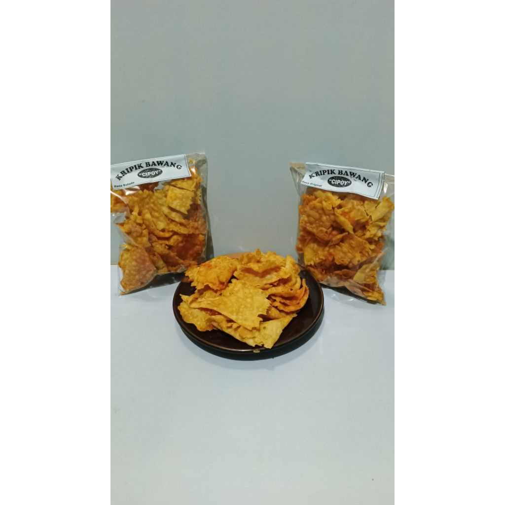 

kripik bawang/pangsit pedas asin 1 pack isi 10 pcs