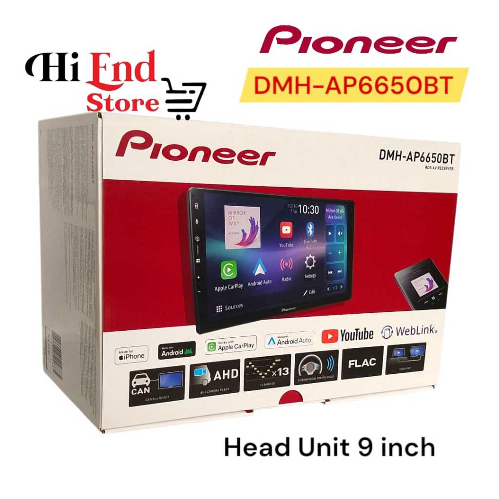 PIONEER DMH AP 6650 BT HEAD UNIT 9 INCH GARANSI 1 TAHUN ORIGINAL PABRIK