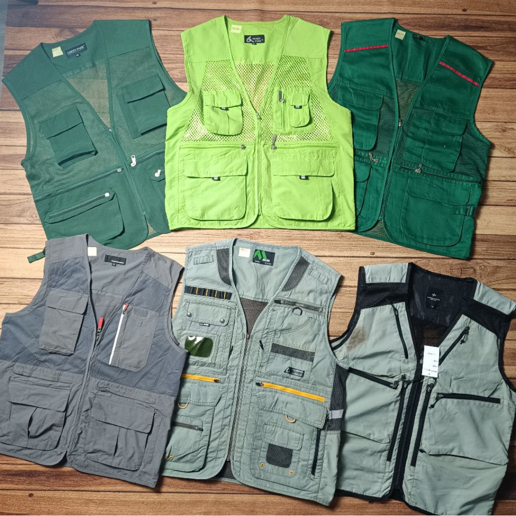 (1) Vest Tactical / Utility Vest / Fishing Vest / Safety Vest / Journalist Vest / Rompi Taktikal Jar