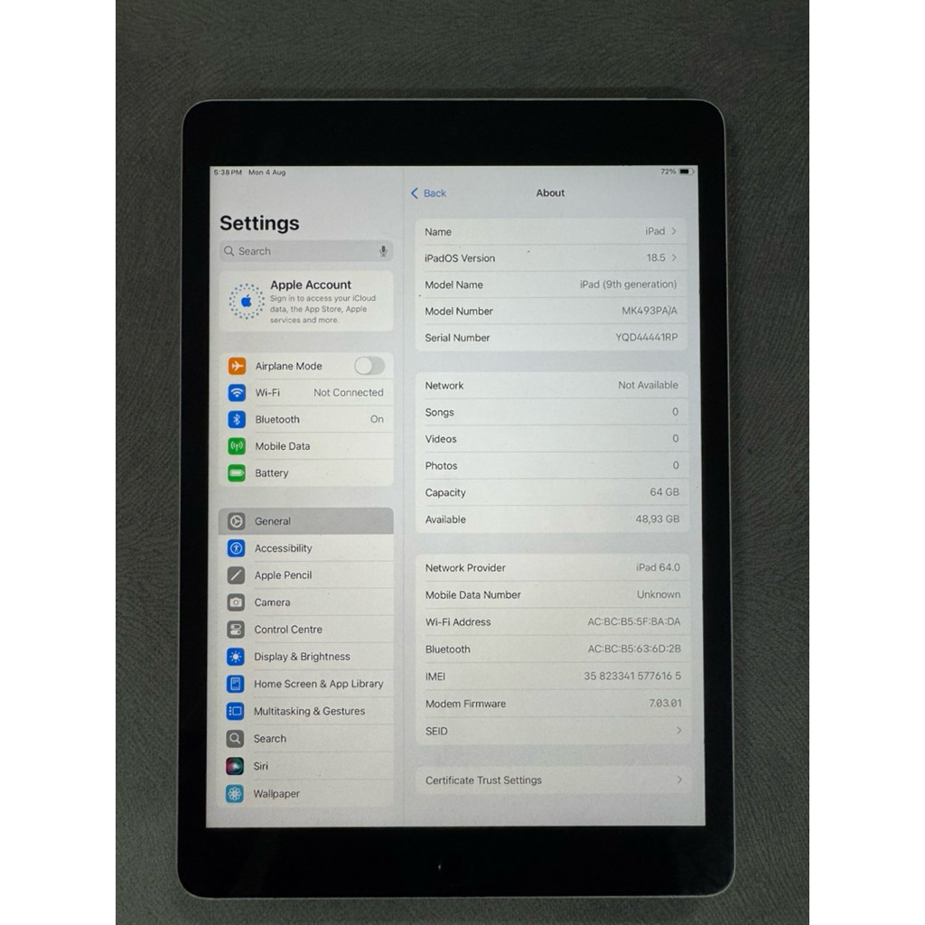ipad 9 64gb ex ibox bypass