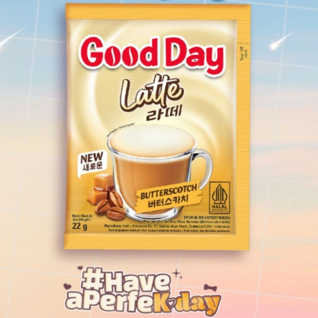 

NEW! GoodDay Latte BUTTERSCOTCH 1renteng [SATUAN] / Good Day Korea 22g
