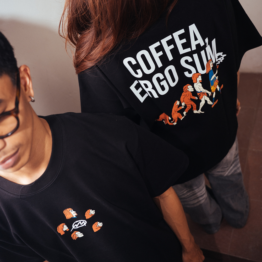 COFFEA, ERGO SUM Oversized T-Shirt Unisex Tee by Space Roastery