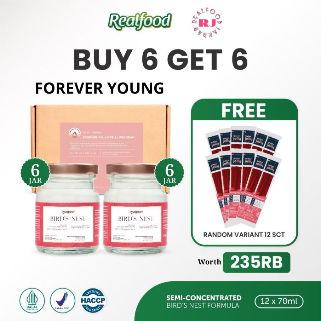 

Realfood Forever Young Trial 6 Jar (Minuman sarang burung walet)