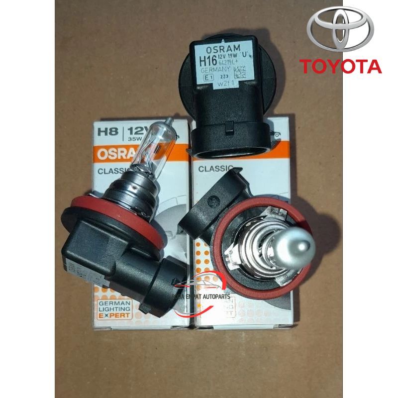 Osram Original H16 12v 19w Standard Foglamp Lampu Kabut Kuning Agya Sigra Rush Terios Calya 100% asl