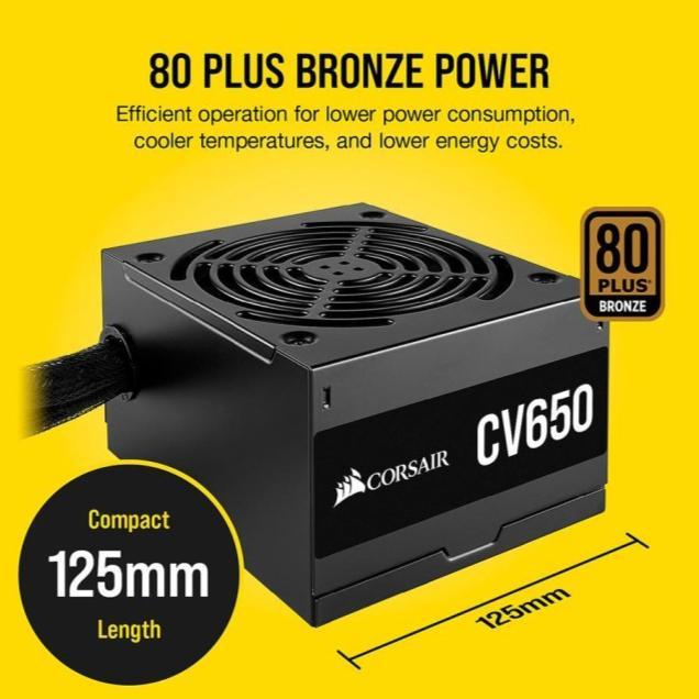 CORSAIR CV650 650W 80+ Bronze Power Supply PSU 650Watt 80 plus Bronze