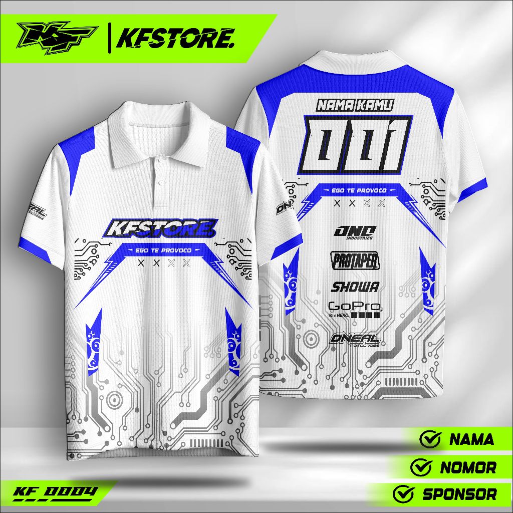 Kaos Jersey Custom Nama – Baju Racing Drag Bike Trail Supermoto | Desain Bebas
