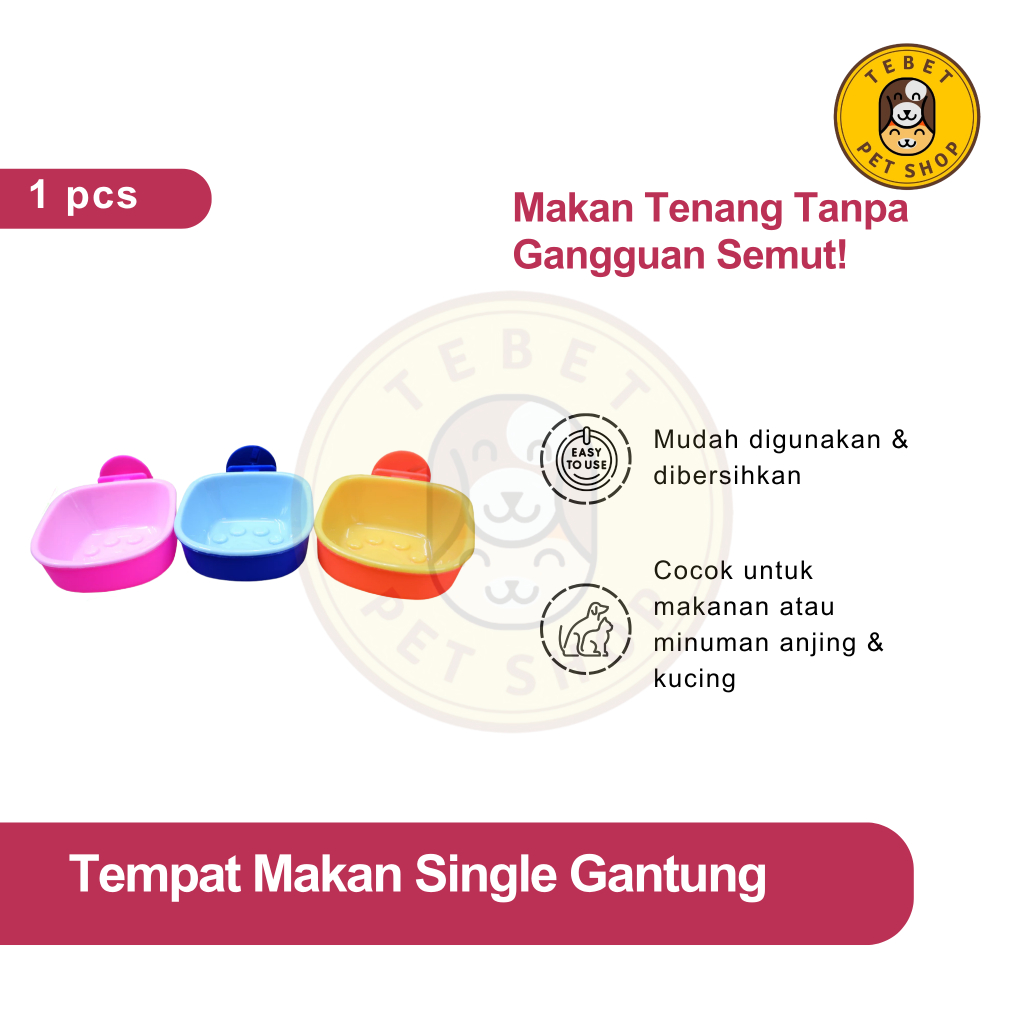 Tempat Makan Mini Anjing Kucing Gantung Double