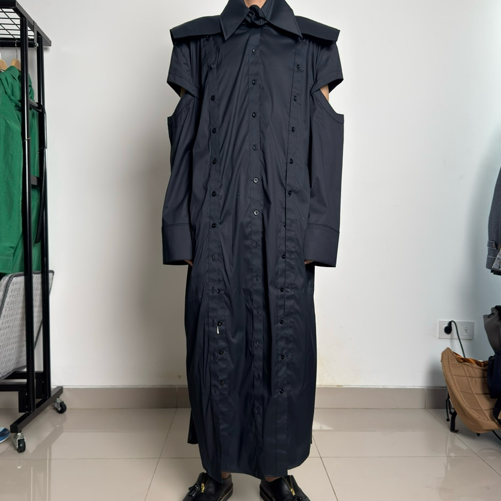 Erlina Erlina Long Dress Shirt Navy