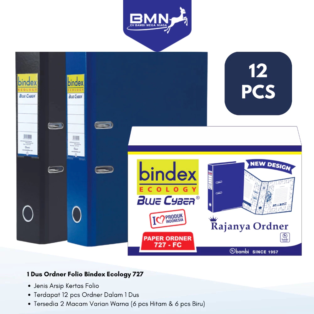 

1 DUS Bindex Ecology Ordner Folio JUMBO SIZE 50 mm Paper Lever Arch File kode 727 - MIX