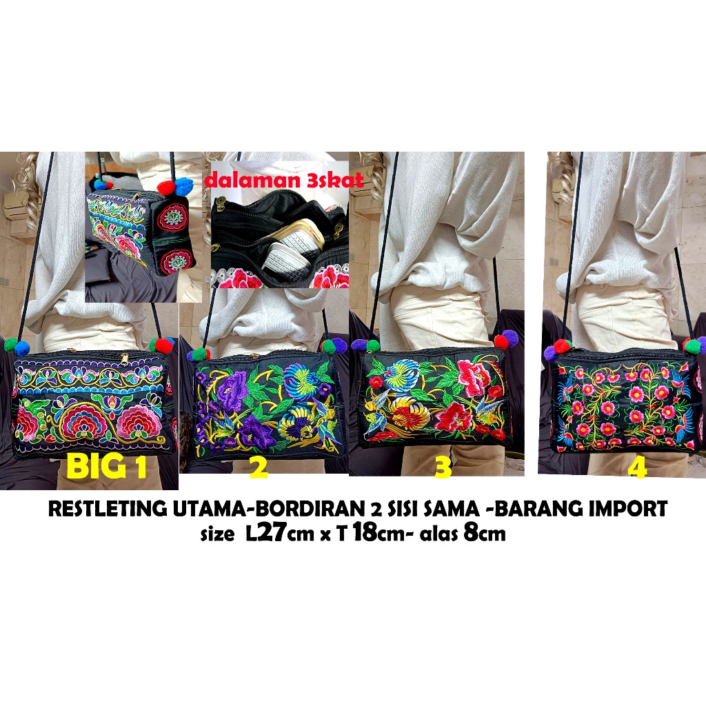 tas bordiran import/tas thailand/tas slempang bordir