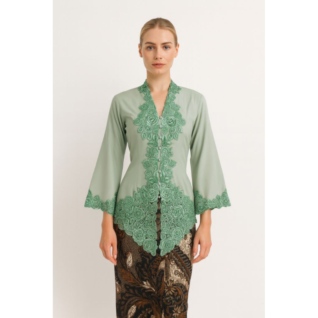 Kebaya Katun Hijau Muda Salsabila 714