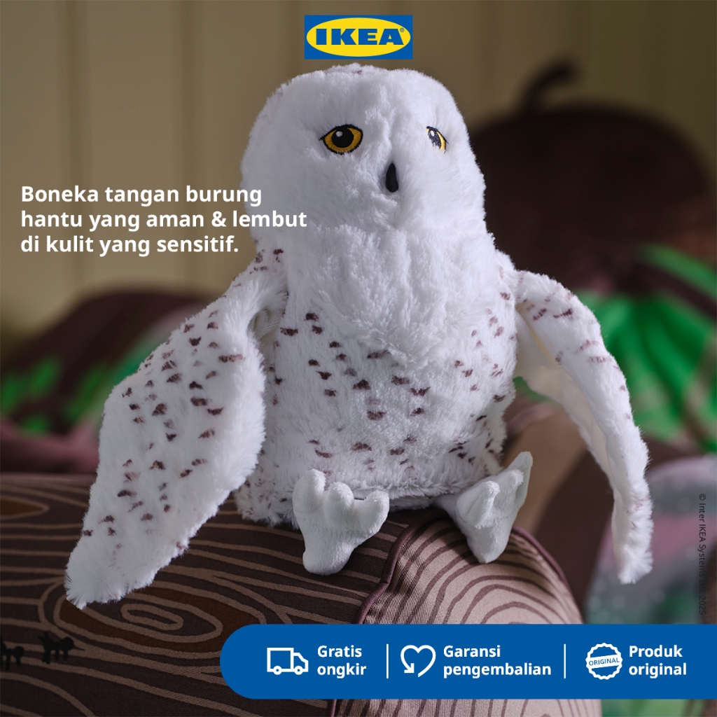 IKEA SKOGSDUVA Boneka Burung Hantu Salju Putih 25cm