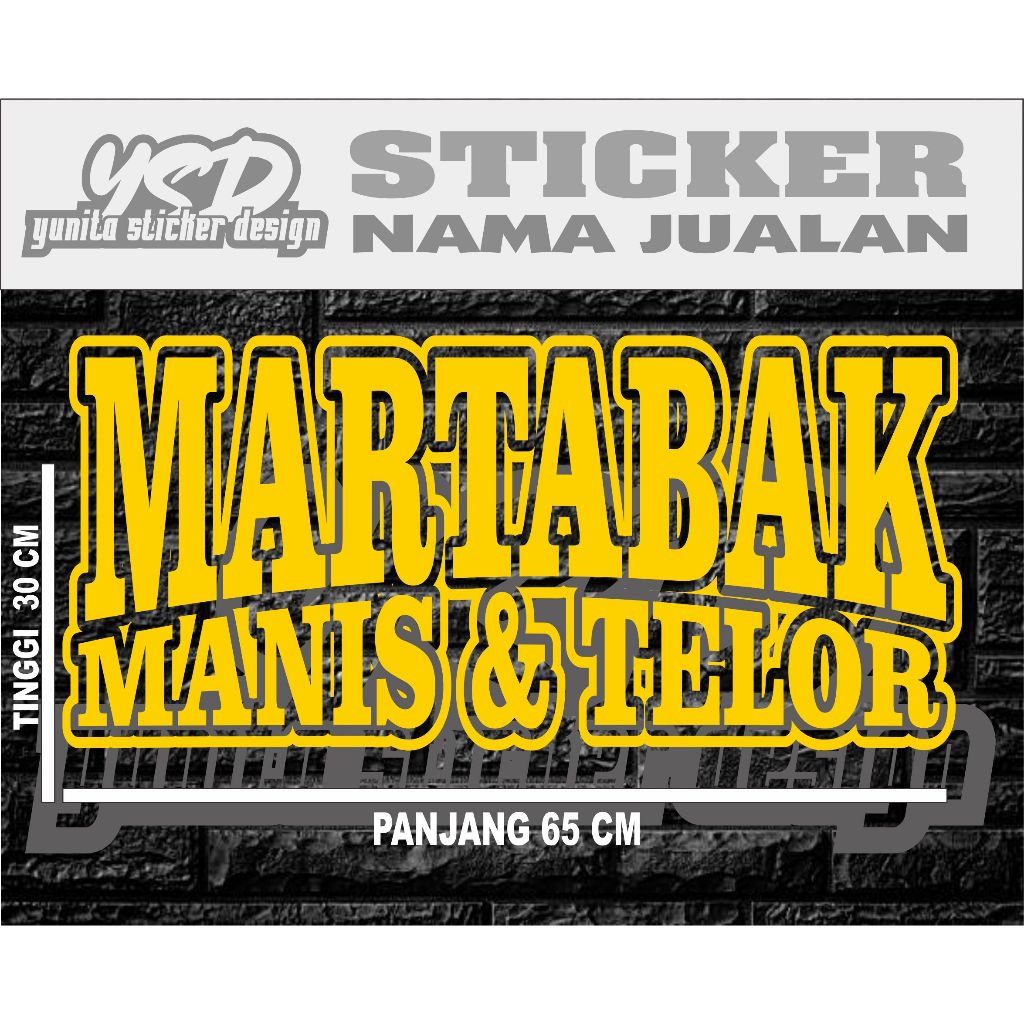 

STICKER TEMPELAN MARTABAK MANIS DAN TELOR MODEL LENGKUNG BOLONG DENGAN UKURAN 65X30 CM MUDAH DIPASANG