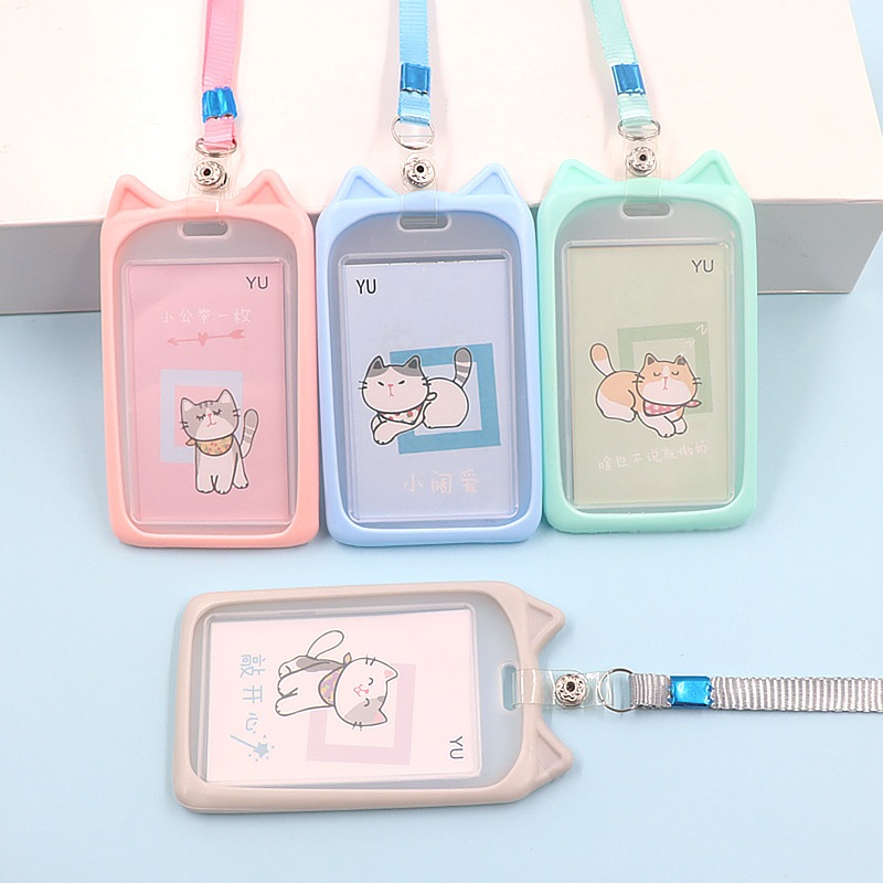 NAME TAG LANYARD FANCY MOTIF TELINGA KUCING NAME TAG ID CARD DENGAN TALI