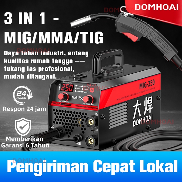 DOMHOAI MIG-250 IGBT Mesin Las Inverter 450 Watt MMA/MIG/TIG Mesin trafo las Welding machine