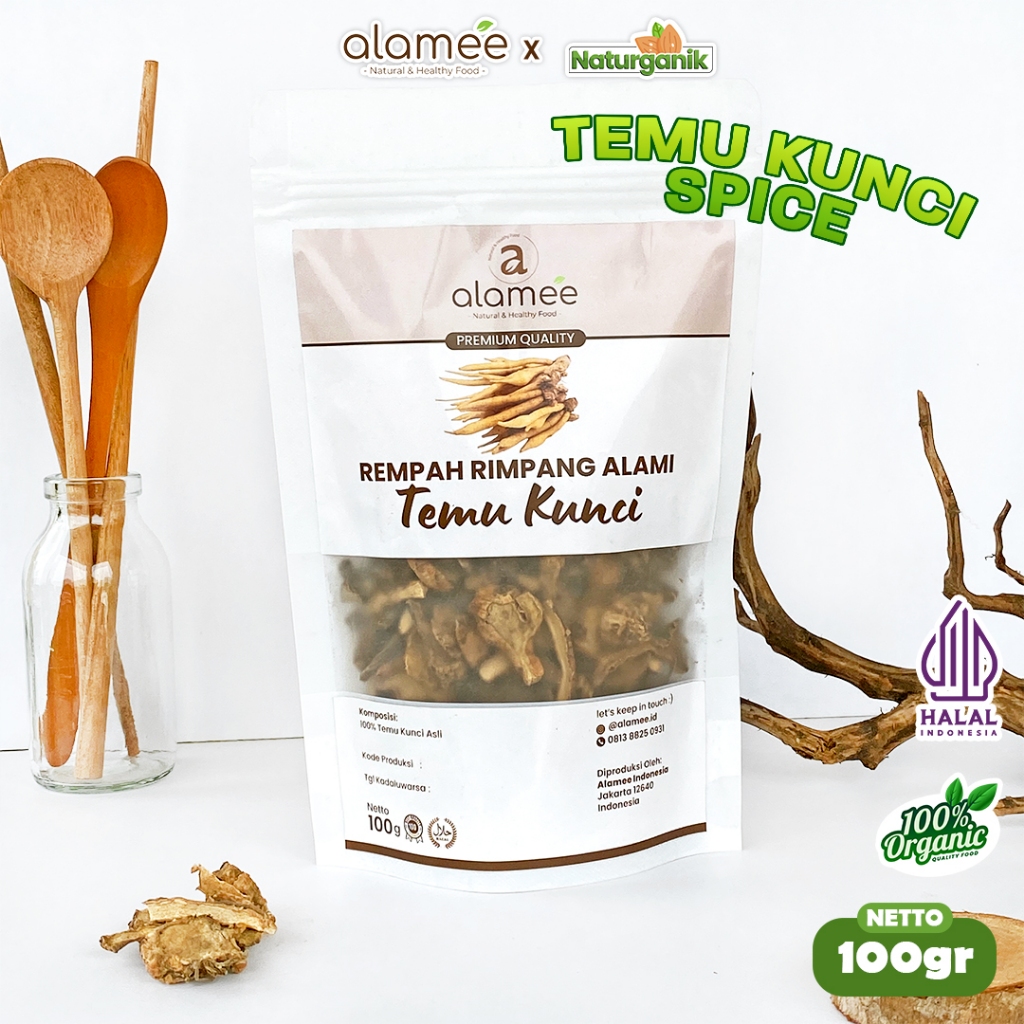 

ALAMEE Temu Kunci Iris Kering Fingerroot Rempah Rimpang Alami Spice 100gr Naturganik