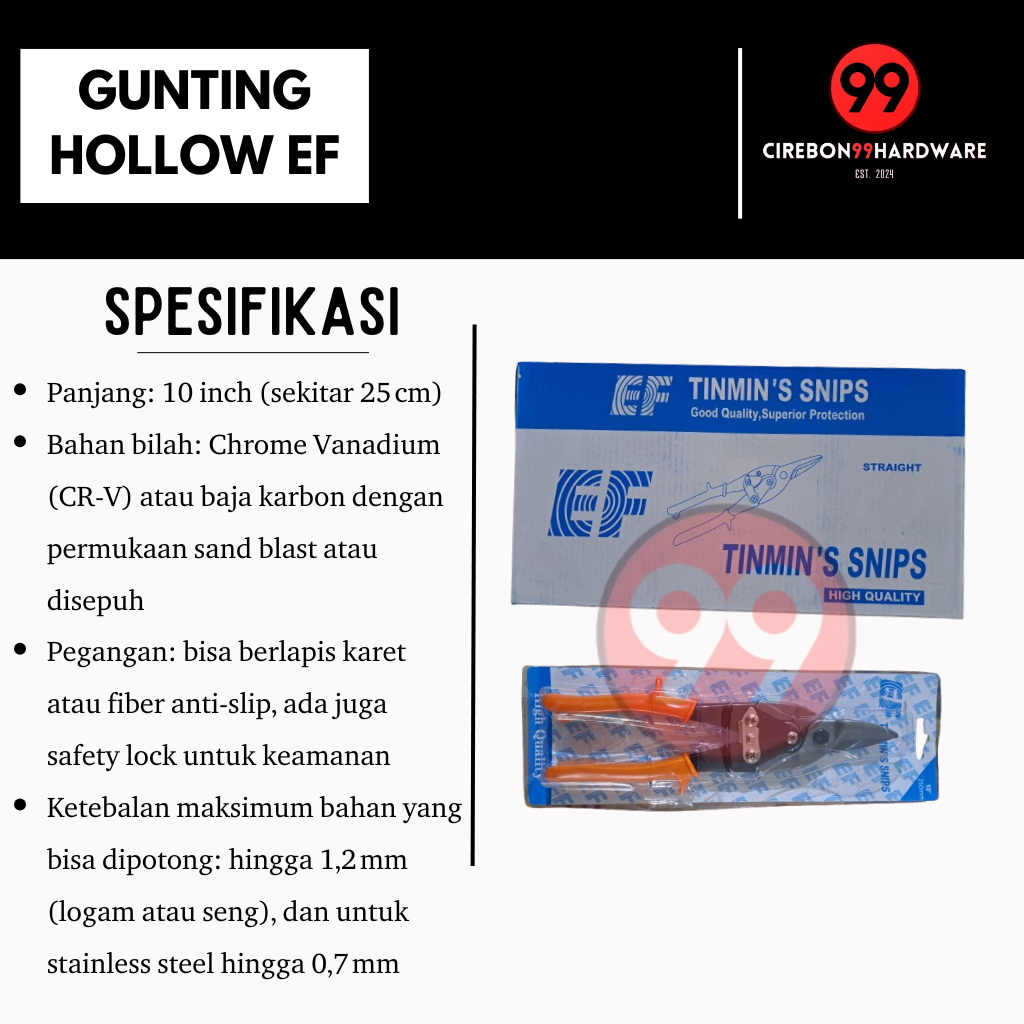 

Gunting Hollow Merk EF Ukuran 10"inch