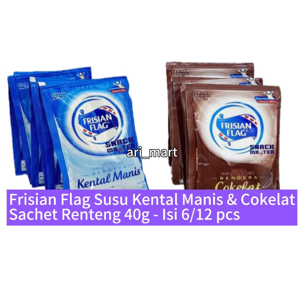 

Frisian Flag Susu Kental Manis & Cokelat Sachet Renteng 40g - Isi 6/12 pcs