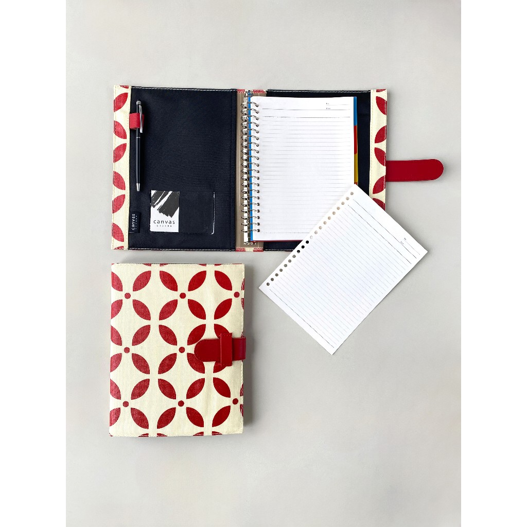 

A5 Binder Kawung Red Canvas Living