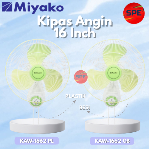 KIPAS ANGIN DINDING / WALL FAN MIYAKO UKURAN 16 INCH KAW-1662 PL / KAW-1662 GB GARANSI RESMI (MEDAN)