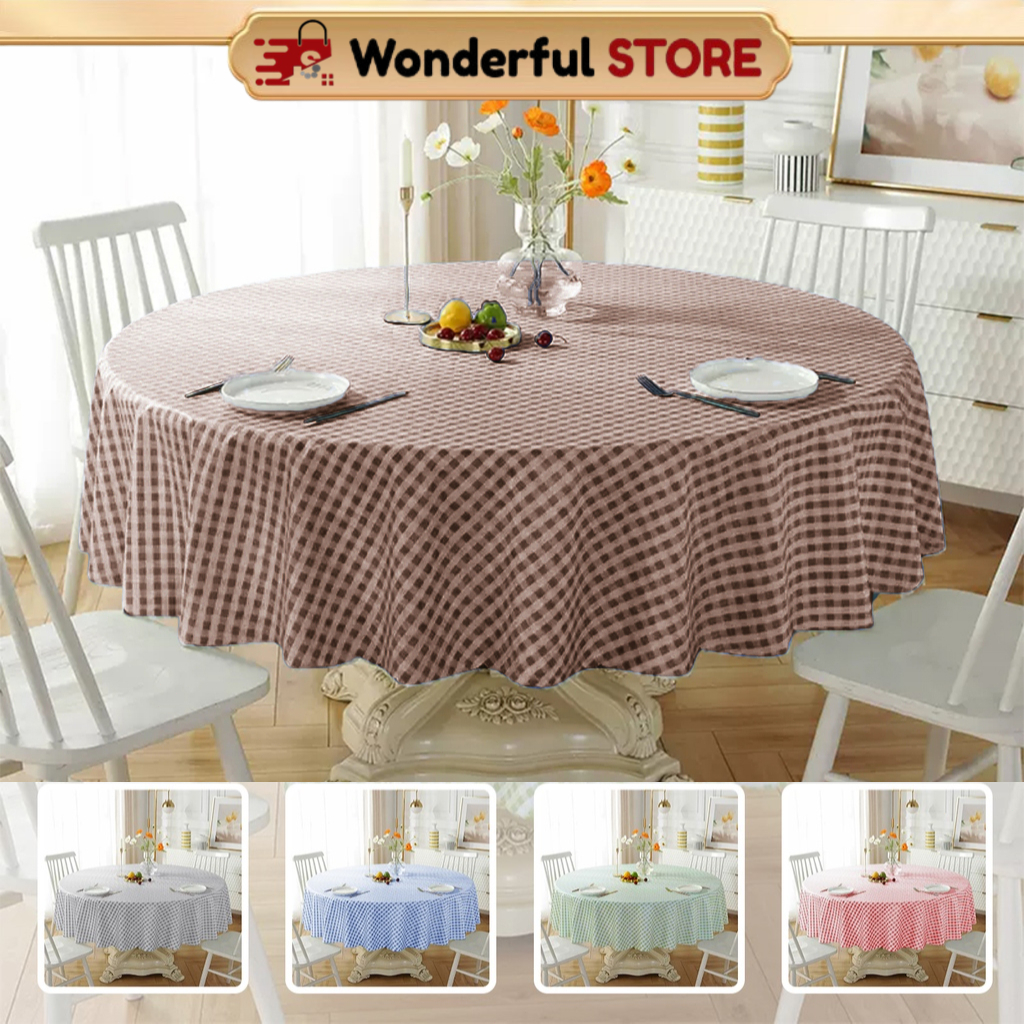 Taplak Anti Minyak Air  R152cm Bulat /152x152cm Taplak Meja Kotak Kotak