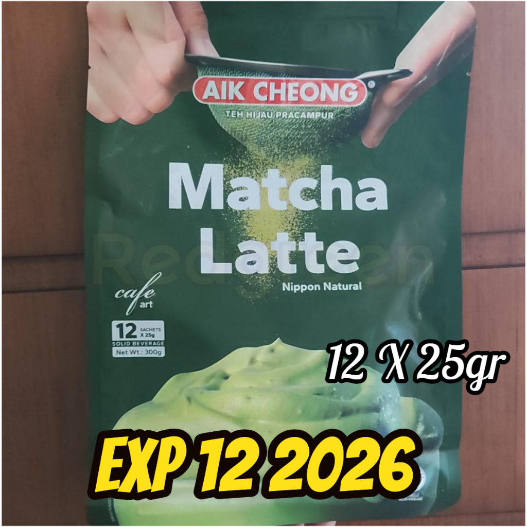 

Aik Cheong Matcha Green Tea Latte Nippon Natural with High Quality Matcha Kesegaran Aroma Matcha Ala Jepang One Pack One Sachet 12X25GR