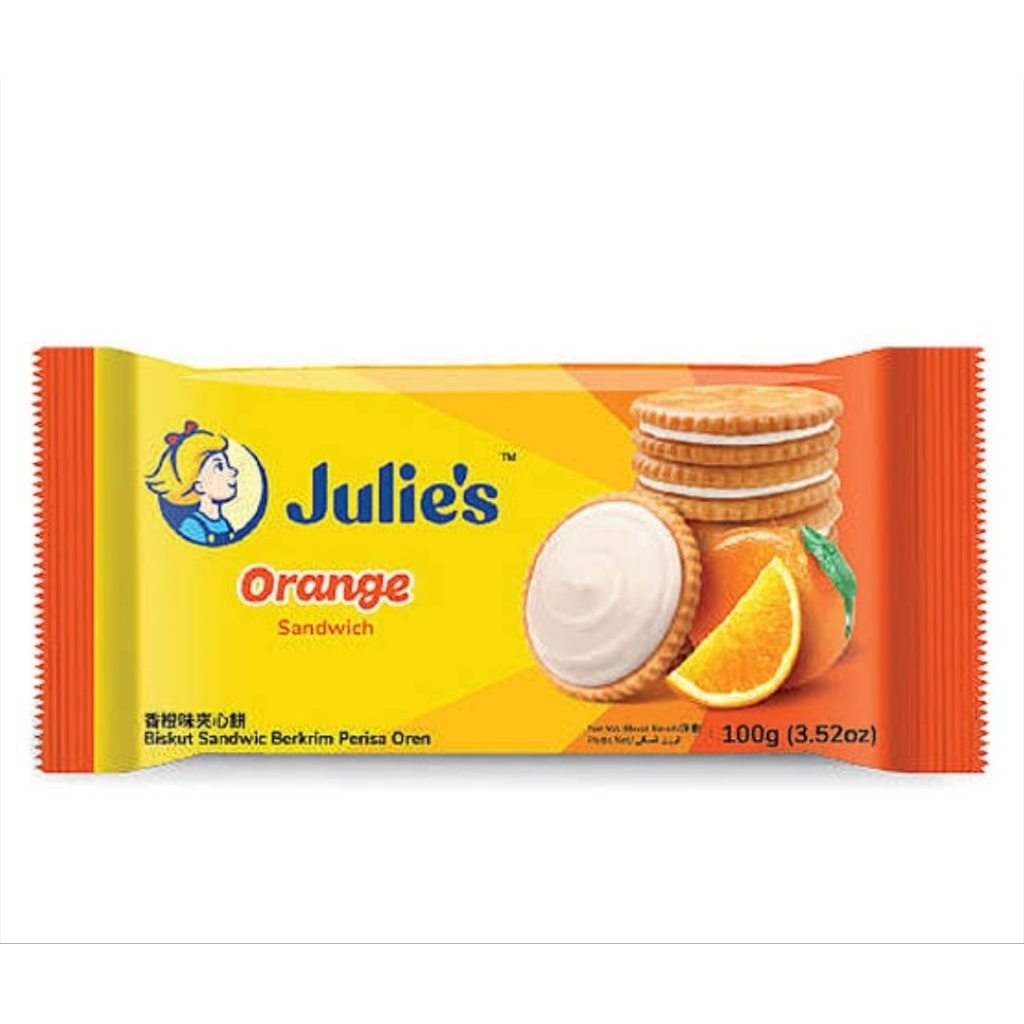 

JULIE'S ORANGE SANDWICH CRACKERS BISCUIT RASA JERUK SINGAPORE ONLY