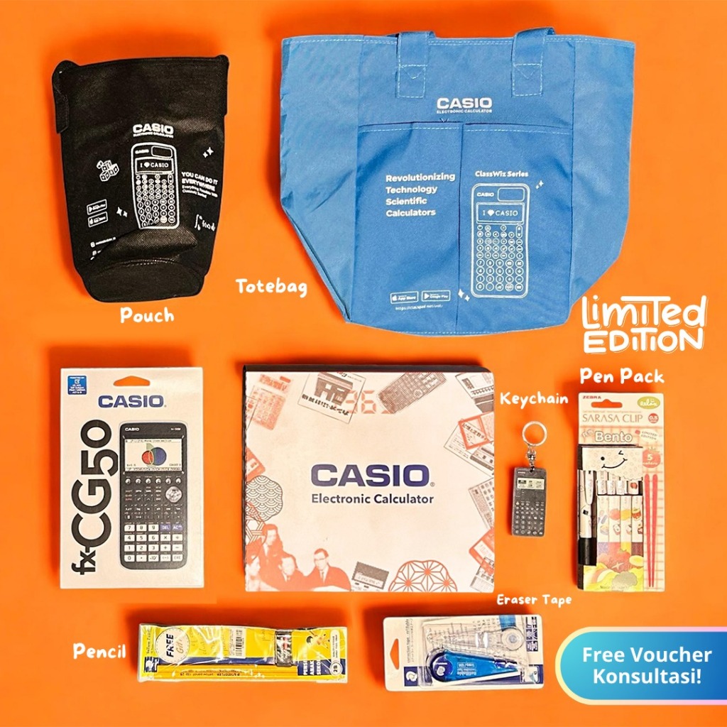 

Casio Scientific Calculator FX-CG50 Limited Edition 60 Tahun – Bundle Eksklusif + Voucher Konsultasi