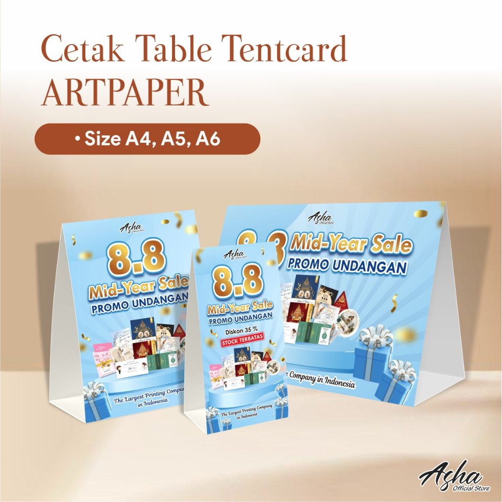 

CETAK TENTCARD CUSTOM - TENT CARD MEJA FULL COLOUR BAHAN PREMIUM
