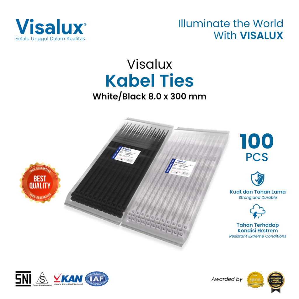 

Visalux Nylon Kabel Ties 8.0 x 300 mm (VKT30080) / Cable Ties
