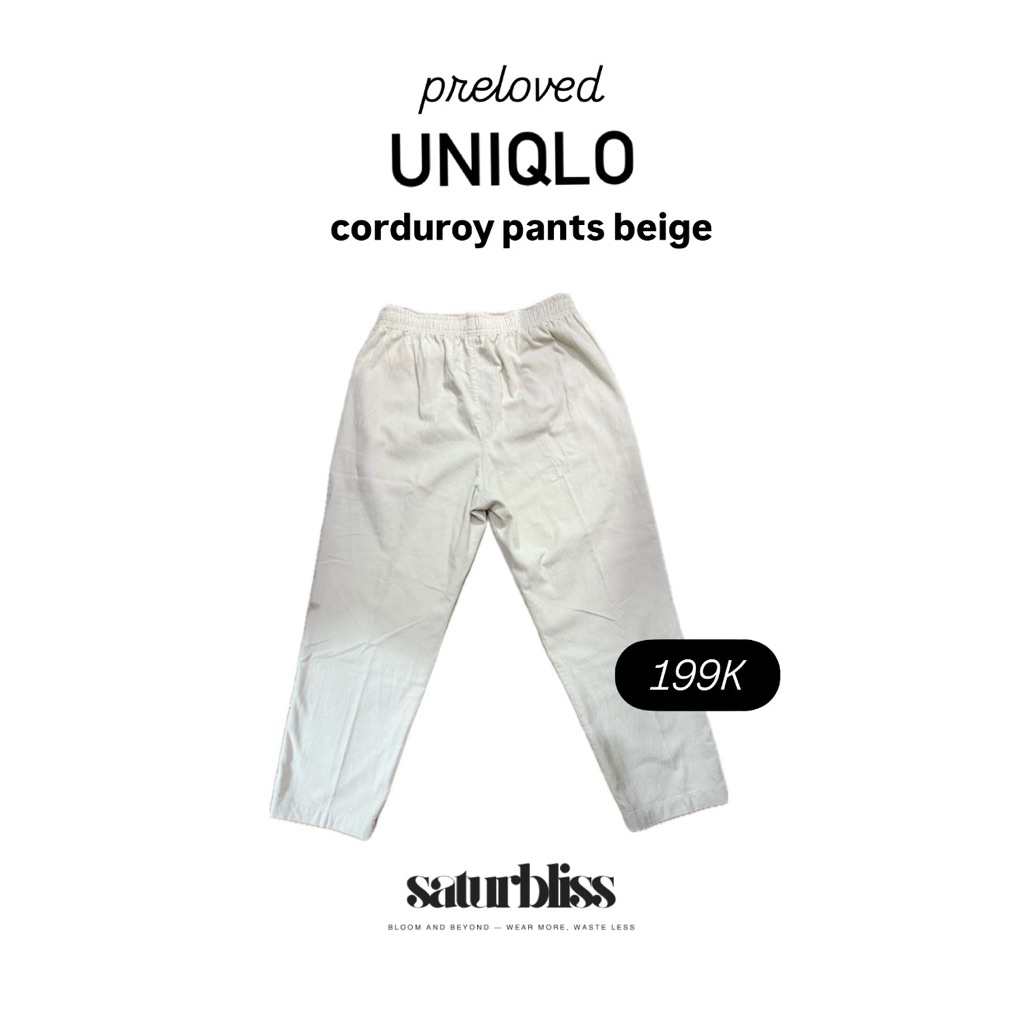 PRELOVED UNIQLO CORDUROY PANTS WHITE