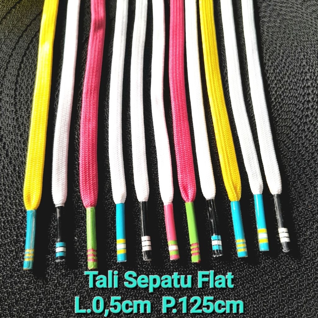 Tali sepatu flat running, Tali sepatu kecil, Tali sepatu motif